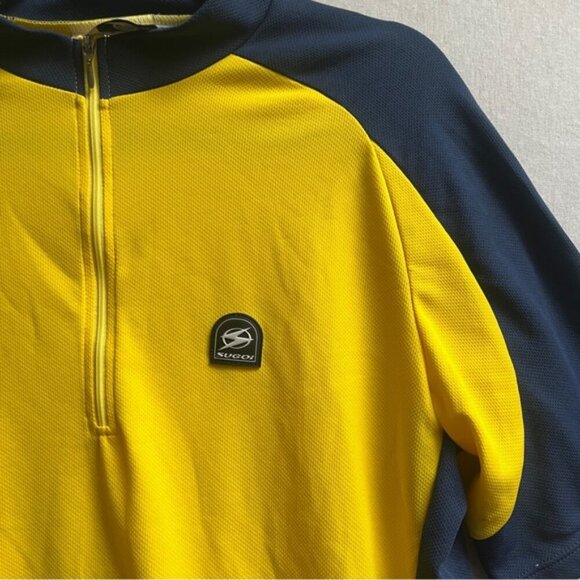 Sugoi cycling bright yellow blue jersey shirt Sz XL - Picture 4 of 10